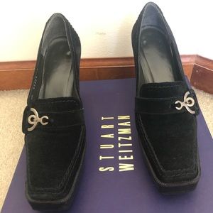Black Sport Suede Stuart Weitzman Heels
